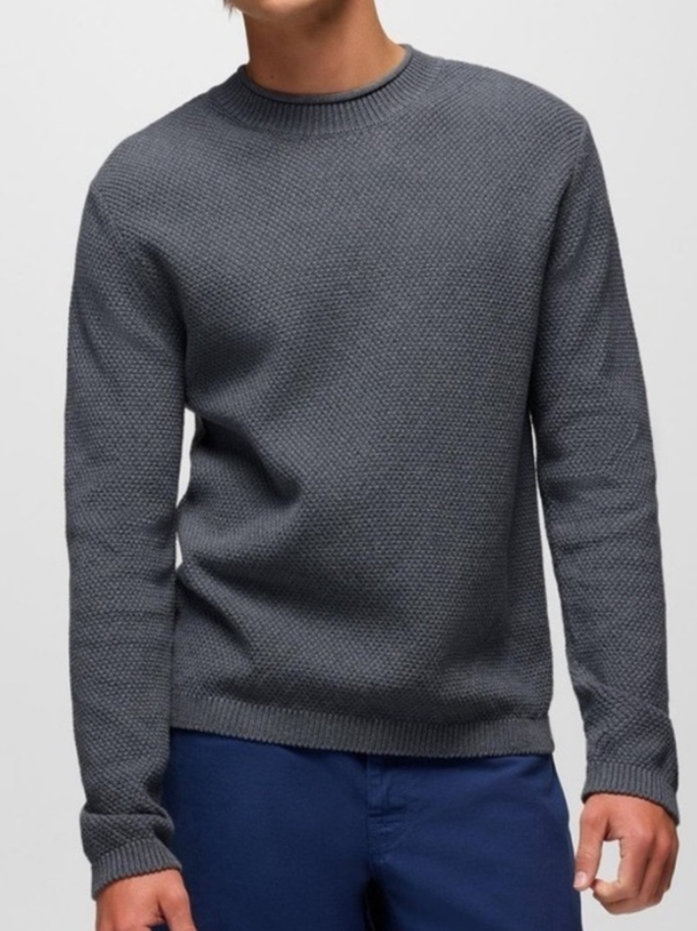 Prana Men’s Roll neck Sweater Forest Hills Knit organic cotton Fisherman XL Soft
